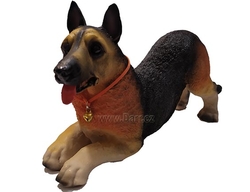 Dekorativní soška psa keramická vlčák
